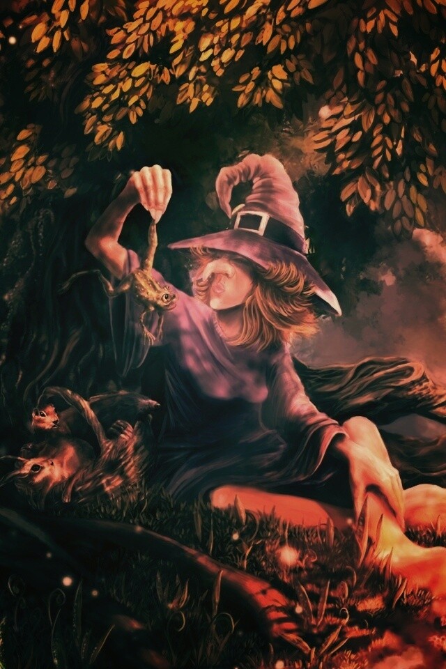 Ведьма варит зелье обои