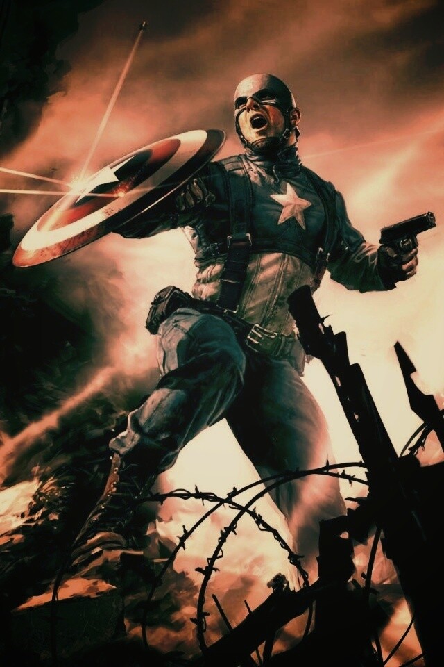 Капитан Америка на баррикадах обои