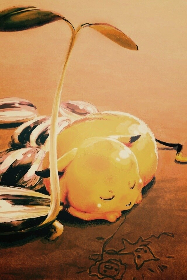 Пикачу отдыхает обои