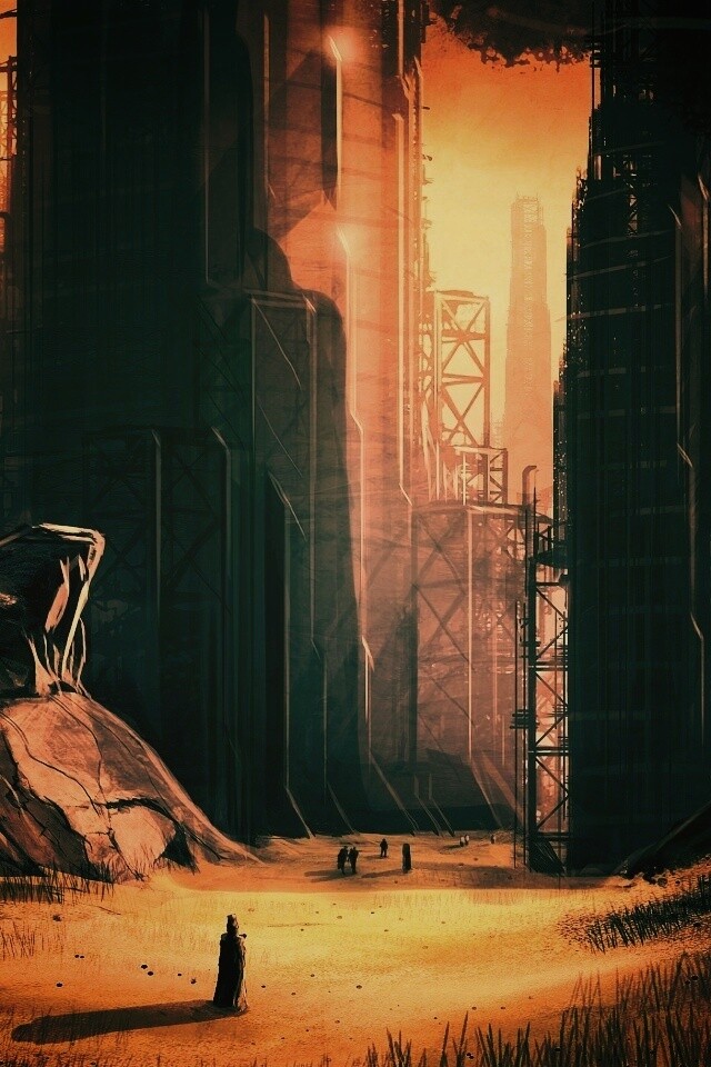 Технократический город обои