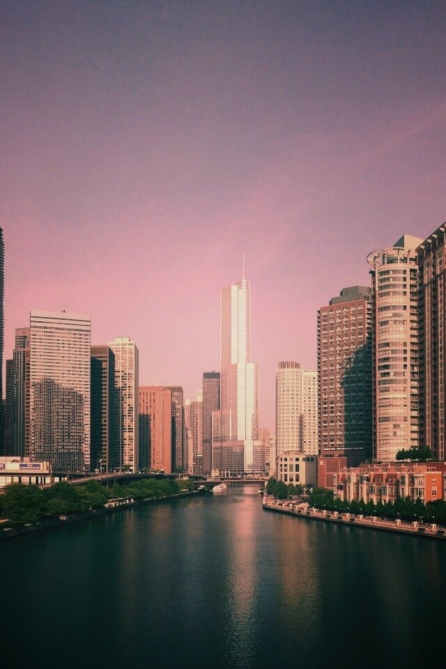 Вид на Чикаго обои
