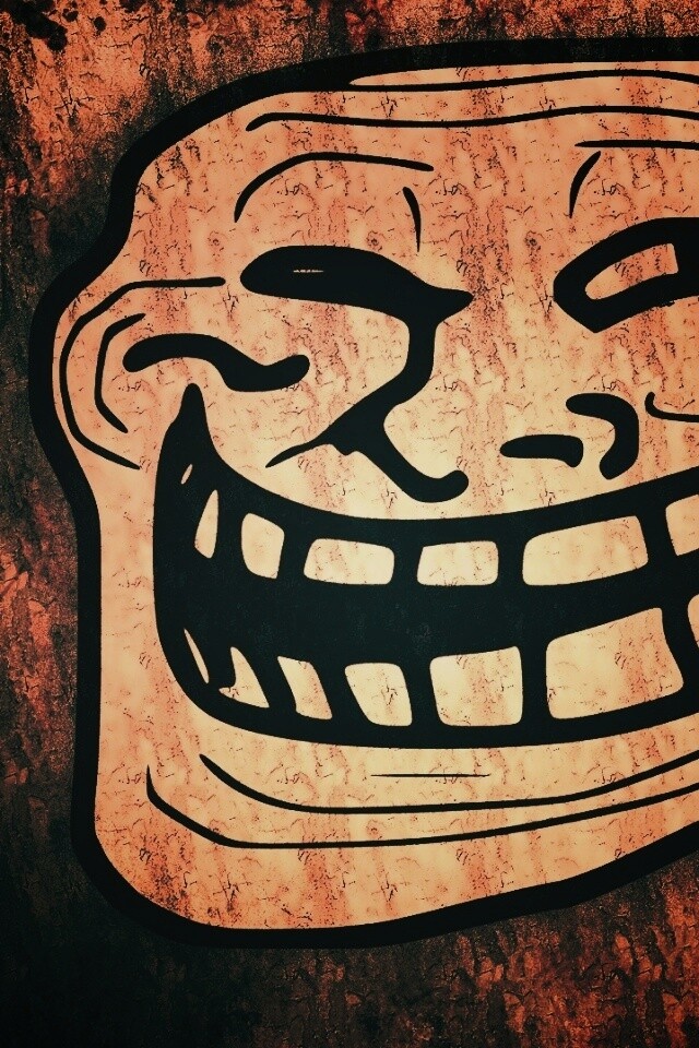 Trollface в стиле гранж обои
