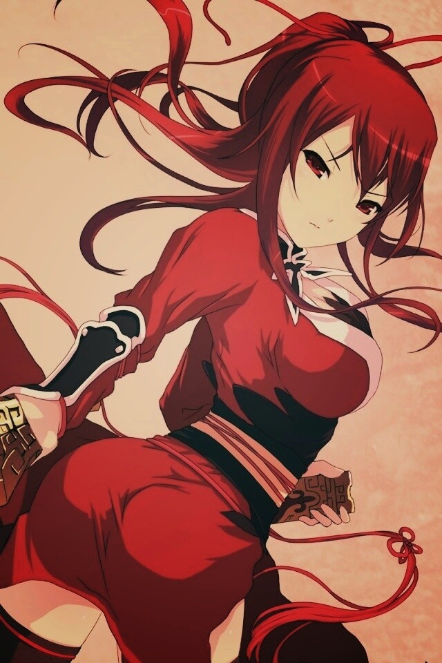 Рыжая девочка с мечем обои