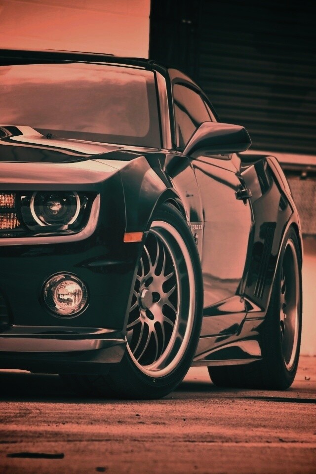 Черный шевроле обои