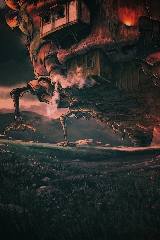 Ходячий замок в движении обои