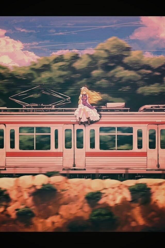 Девушка на крыше поезда обои