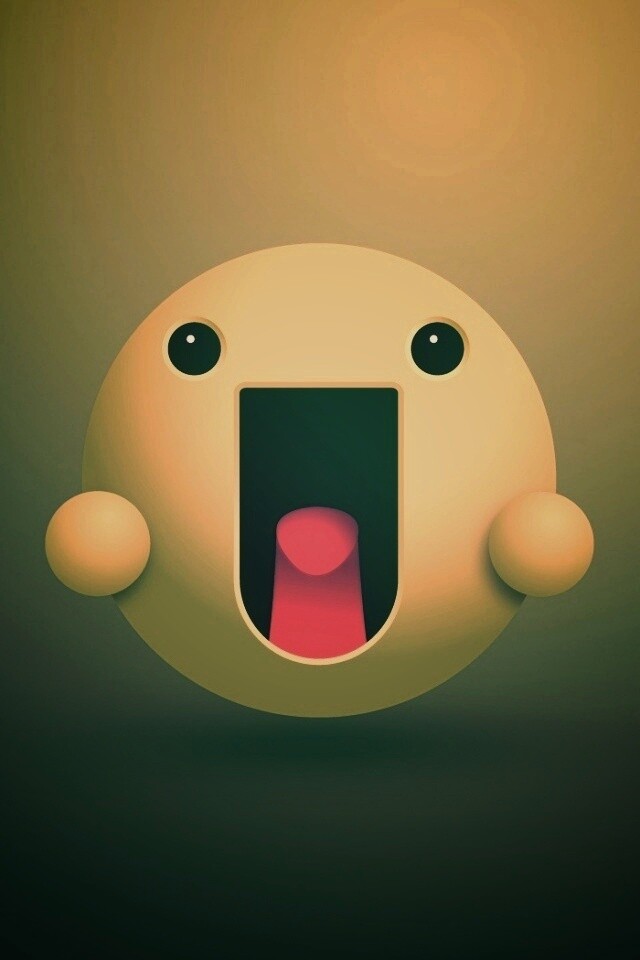 Веселый зеленый смайлик обои