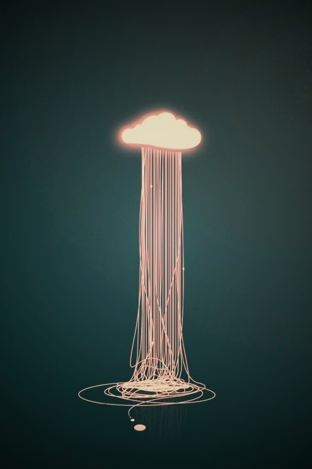 Тучка изливается нитями обои