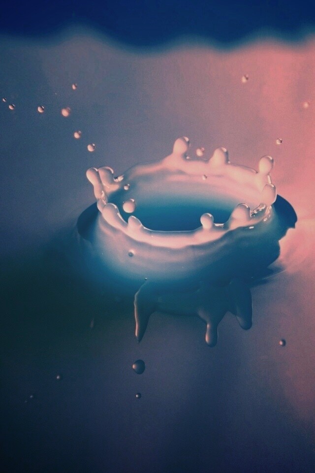 Синий всплеск воды обои