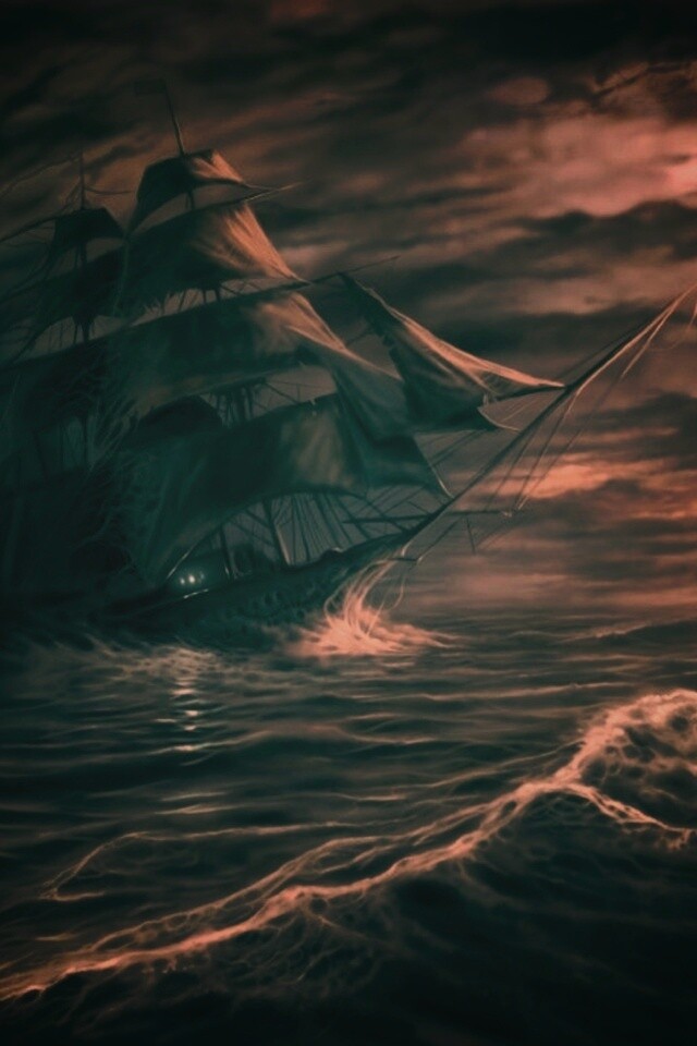 Корабль призрак поднимается со дна обои