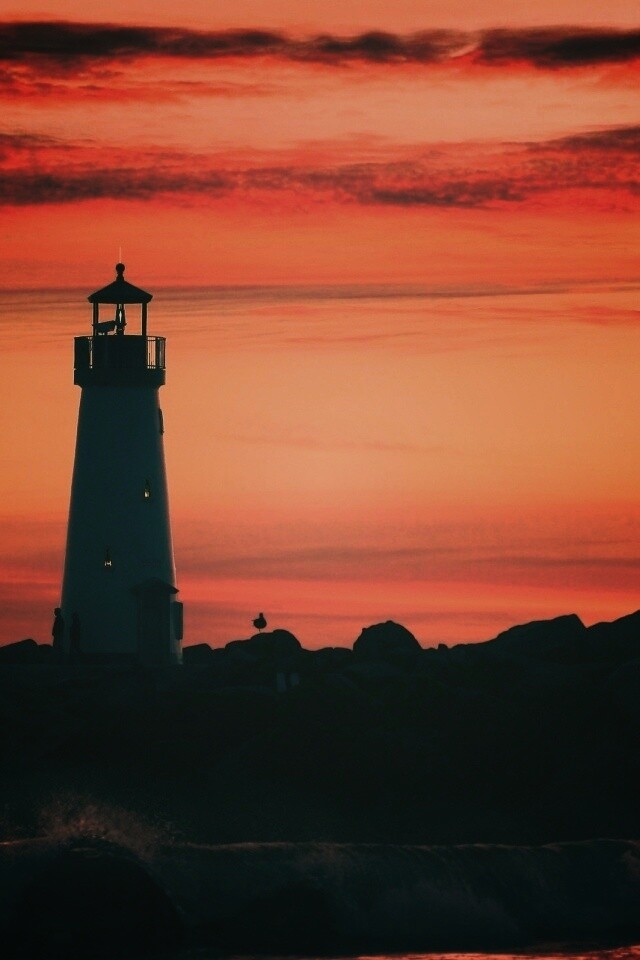 Вечерний маяк обои