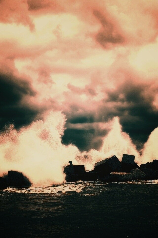 Буря в океане обои