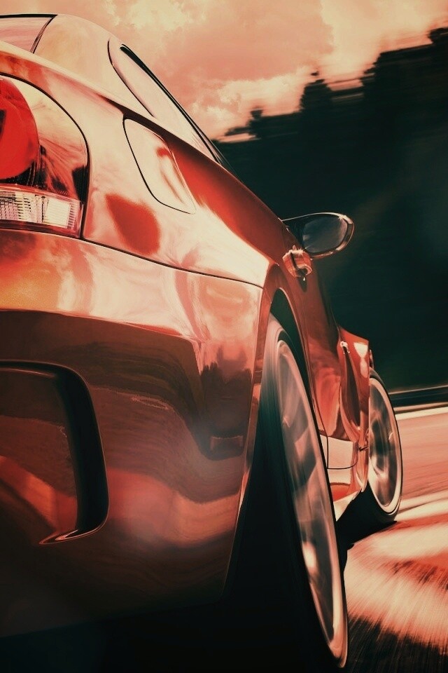 BMW входит в поворот на треке обои