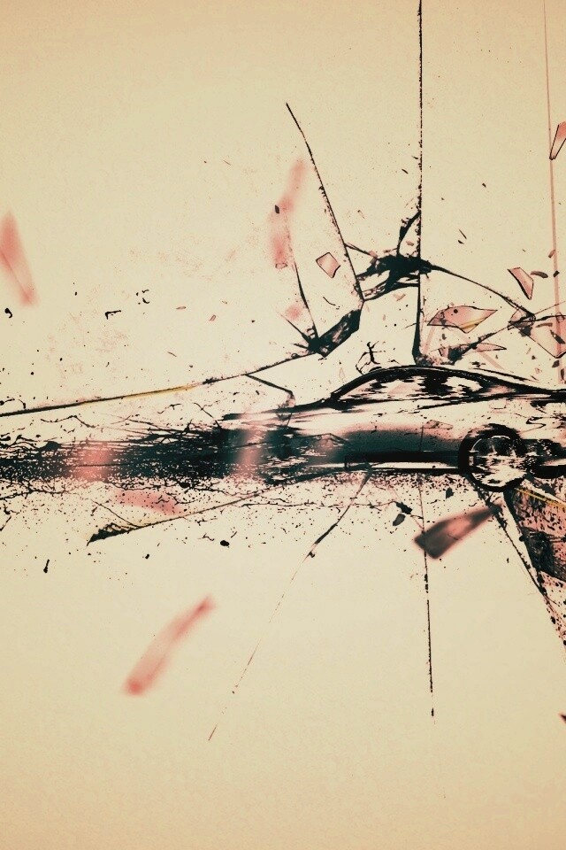 Летящие осколки обои