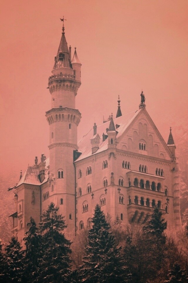 Заснеженный Нойшванштайн обои