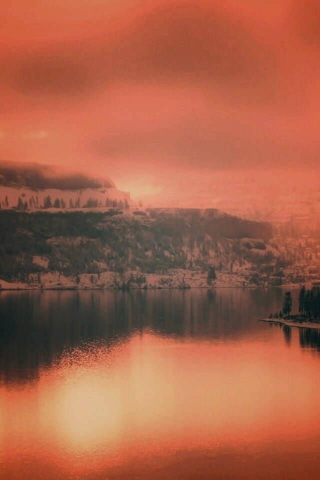 Озеро зимой обои