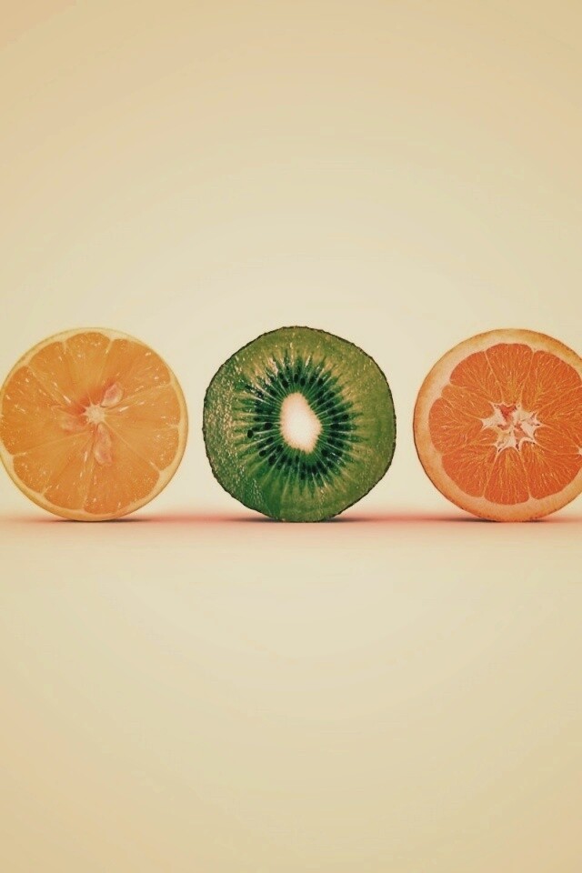 Фрукты в разрезе обои