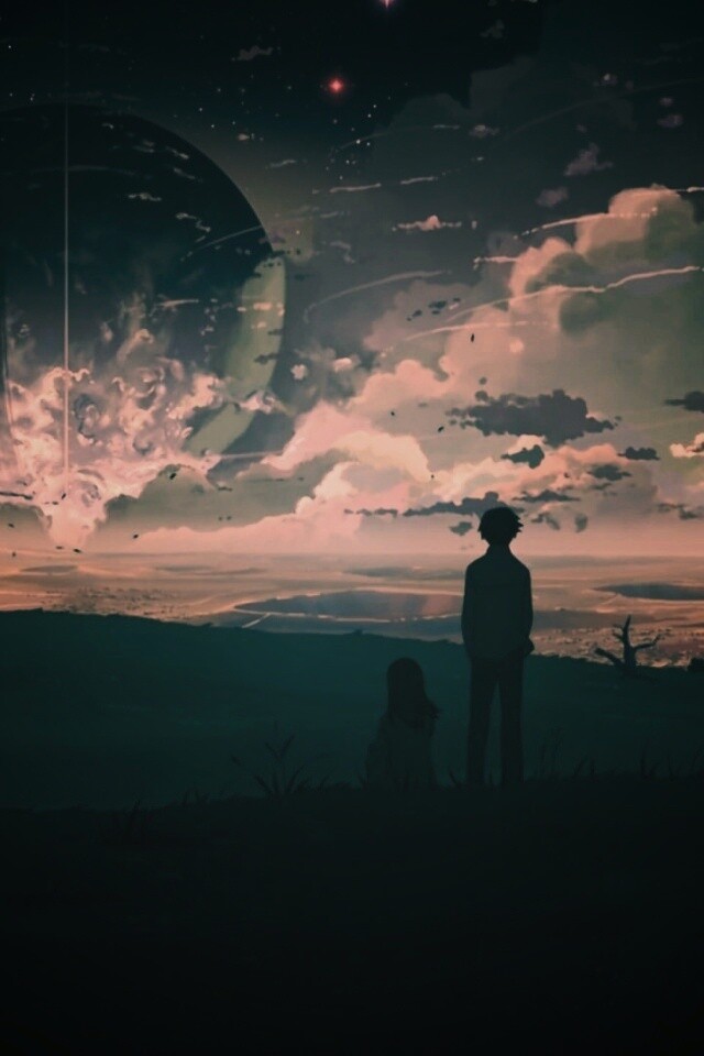 Кадр из творения Макото Синкая обои