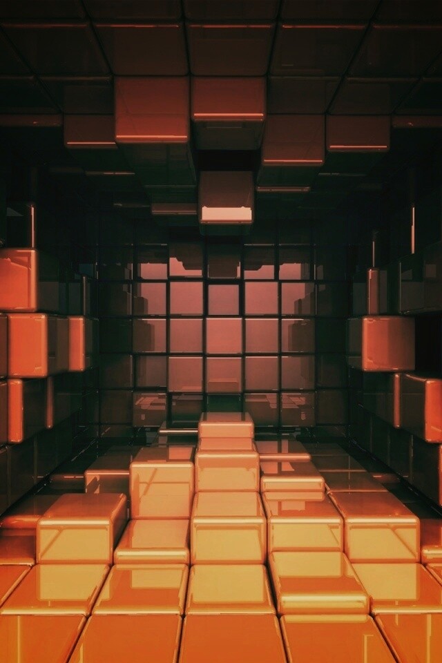 Комната из кубов обои