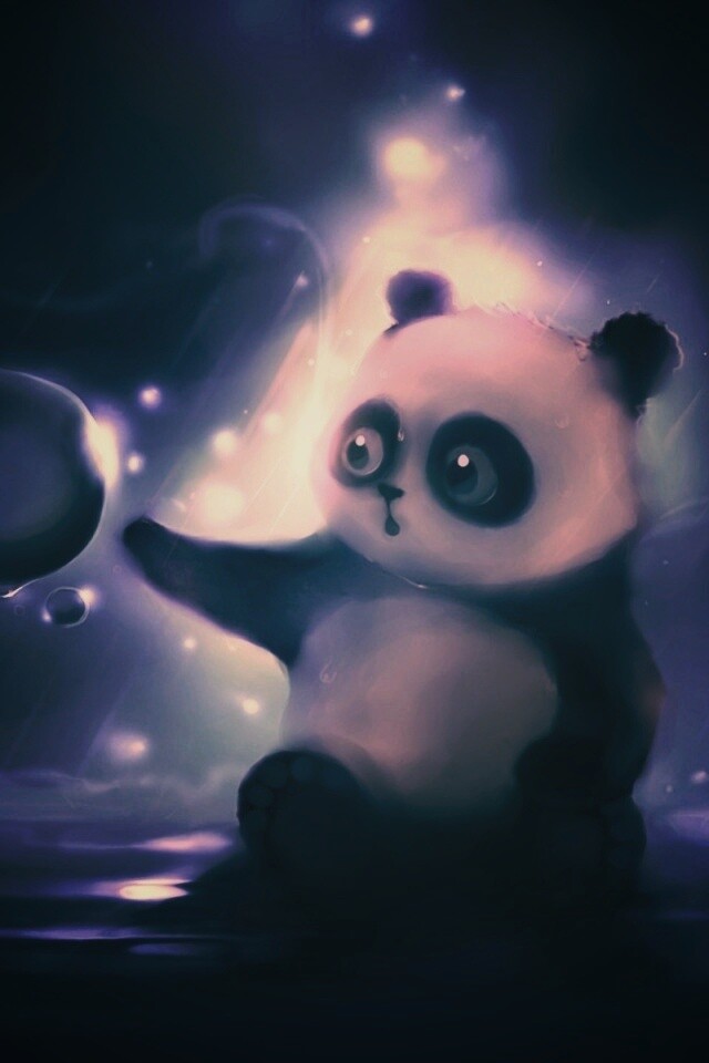 Панда и пузырек обои