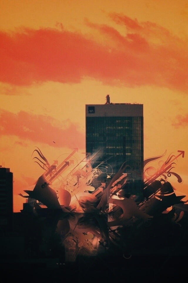 3D абстракция прямо в городе обои