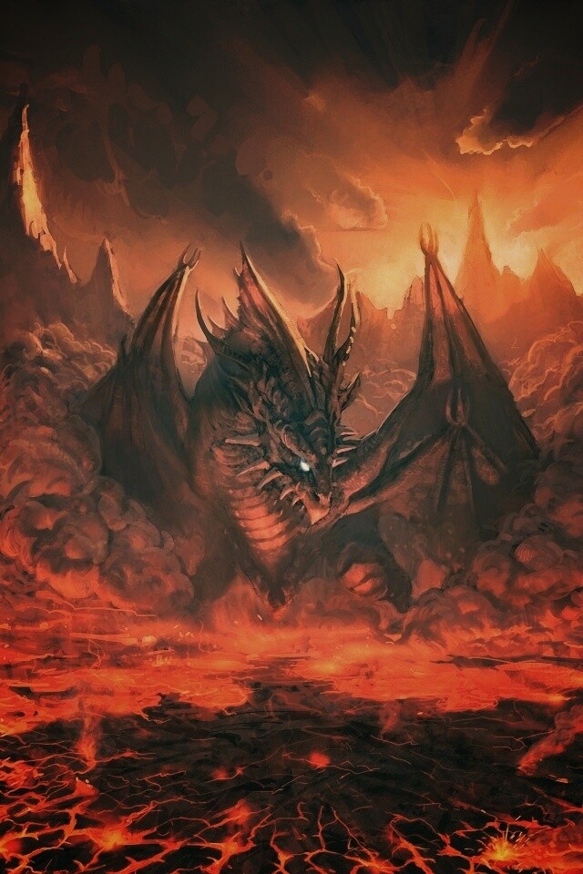 Огненный дракон обои