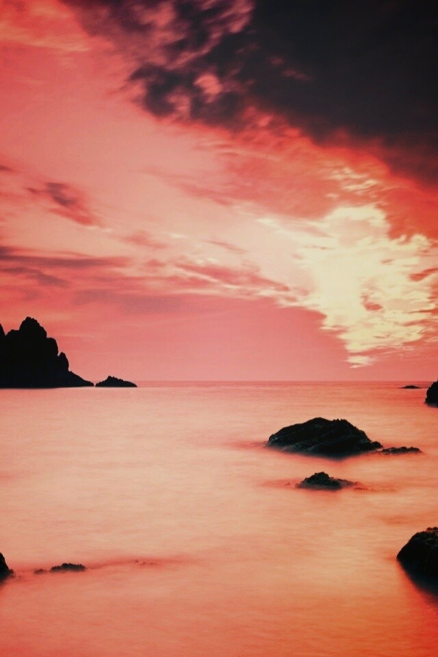 Закат на море обои