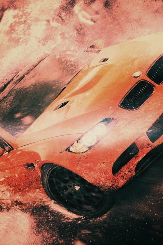 Погоня за оранжевым BMW обои