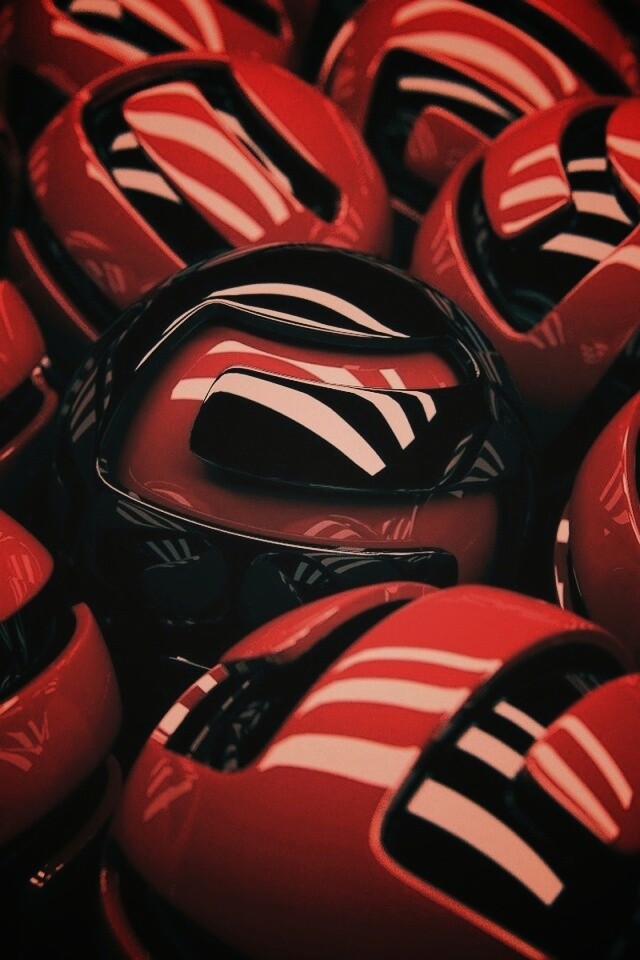 Красные объемные шарики обои