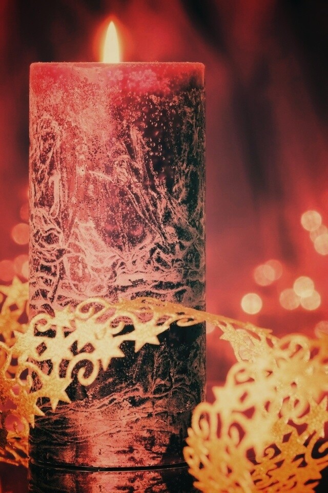 Новогодняя свеча обои