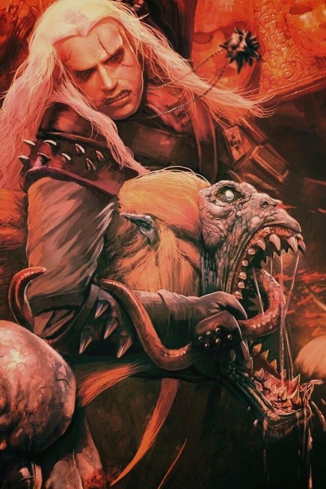 Ведьмак и монстр обои