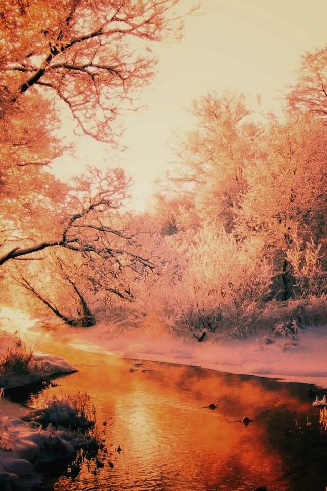 Зимняя река обои