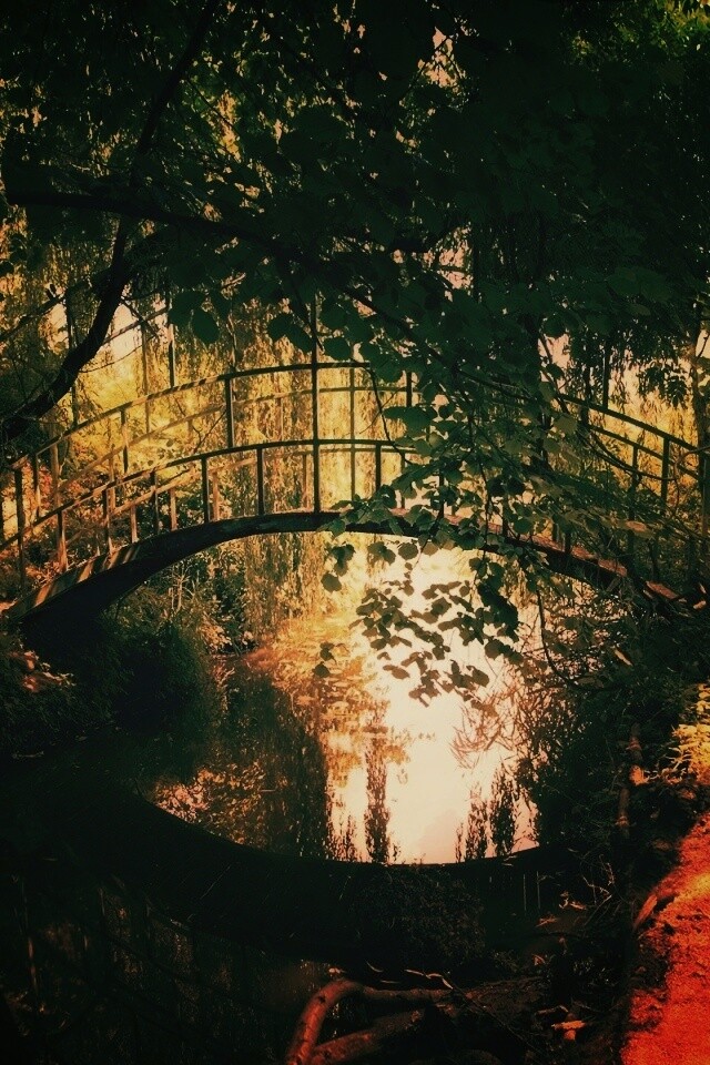 Живописный мостик обои