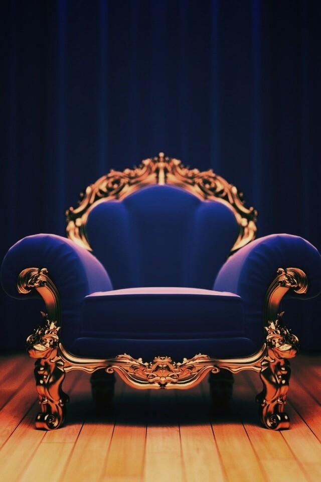 Королевское синее кресло обои