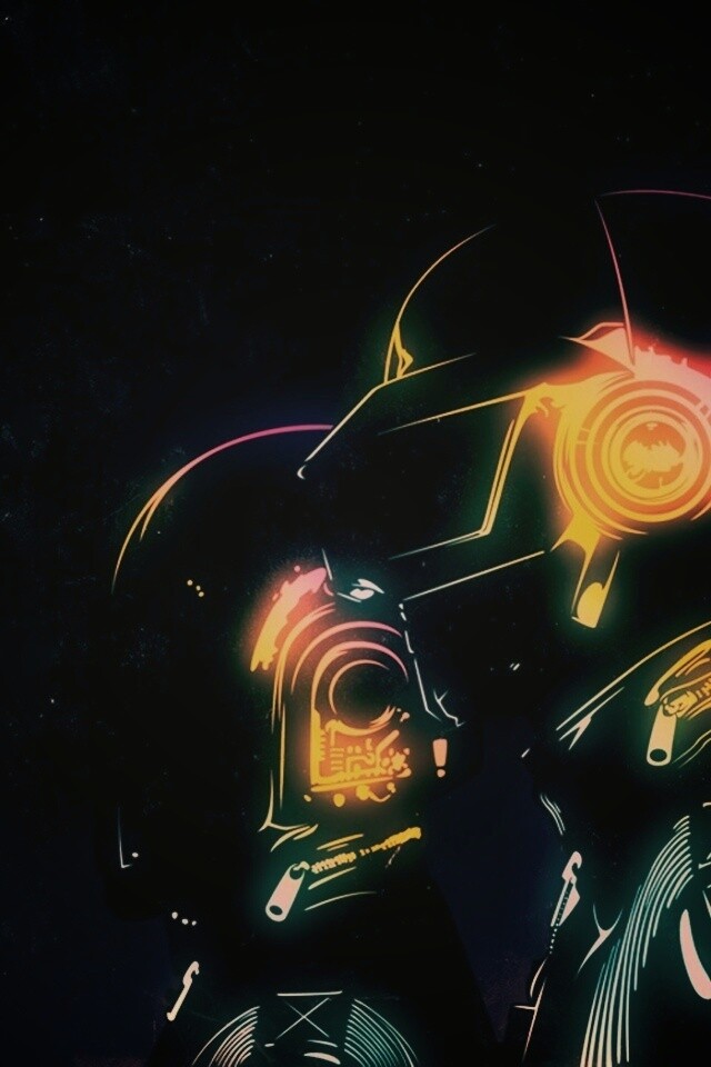 Яркий скетч Daft Punk обои