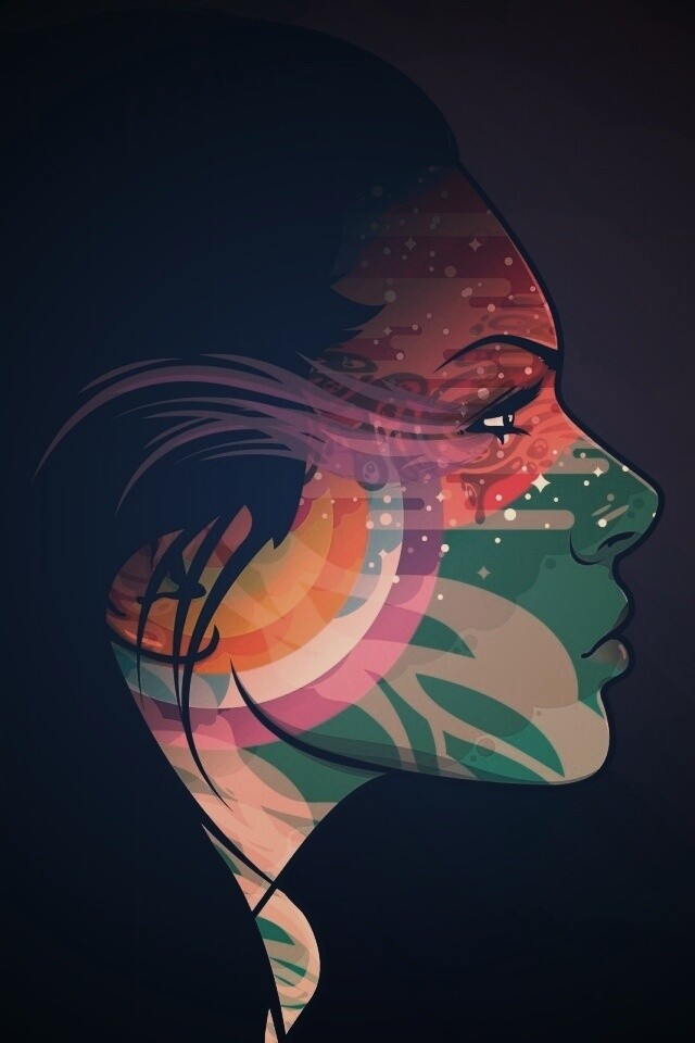 Профиль девушки обои