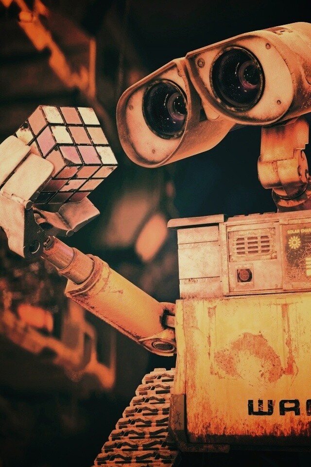 Валли и кубик Рубика обои