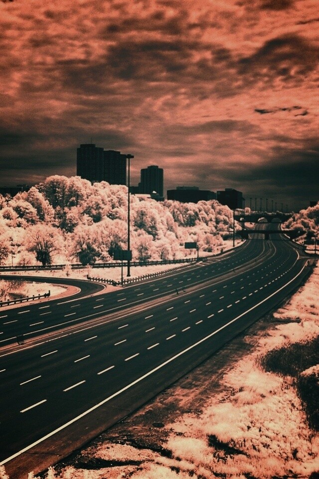 Черно-белое шоссе обои