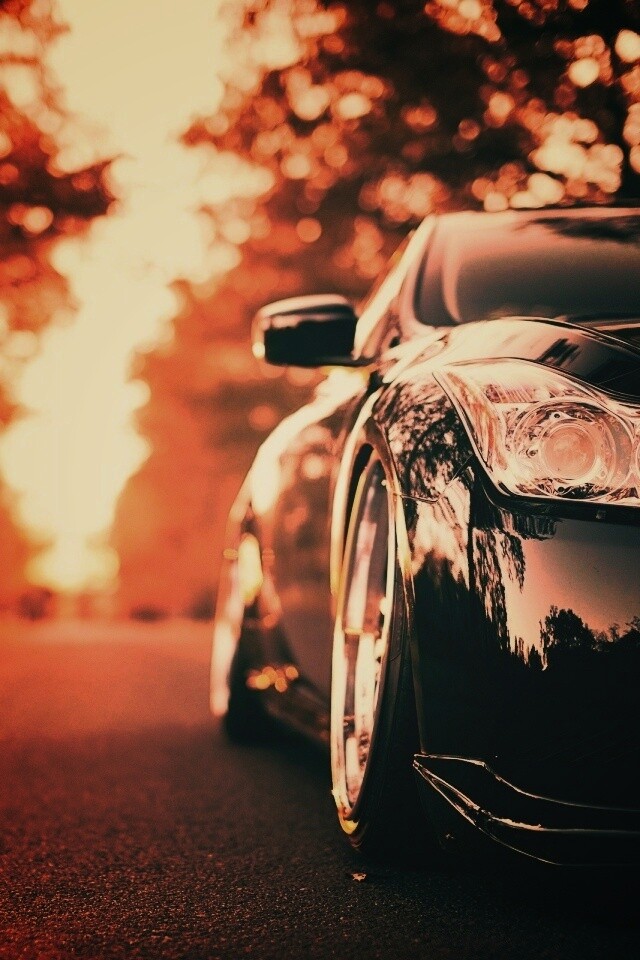 Автомобиль на закате обои