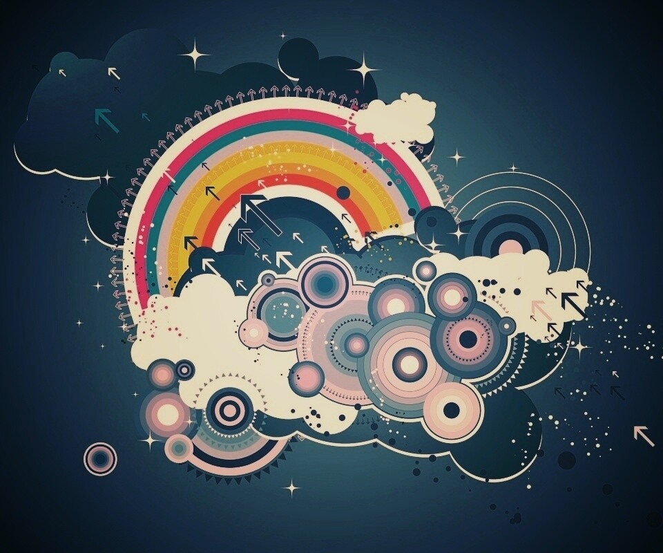 Разноцветная радуга обои