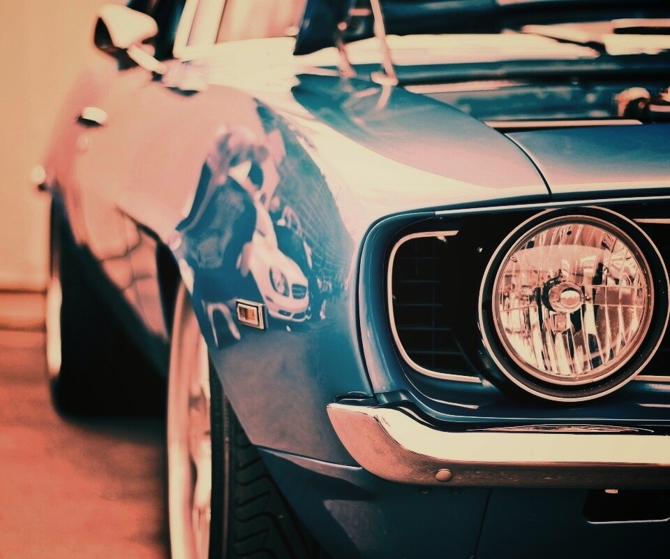 Синяя машина обои