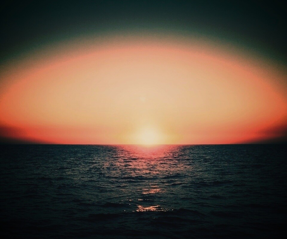 Заходящее солнце обои