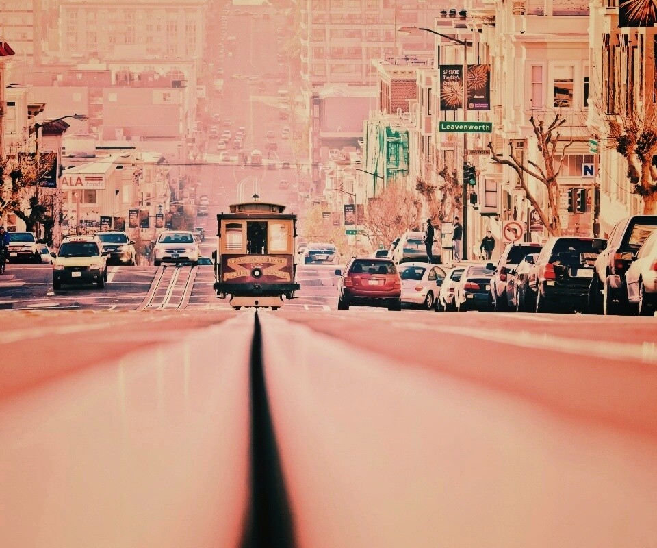 Утро в городе обои