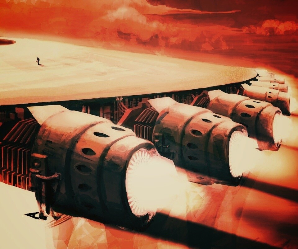 Разгон космического корабля обои