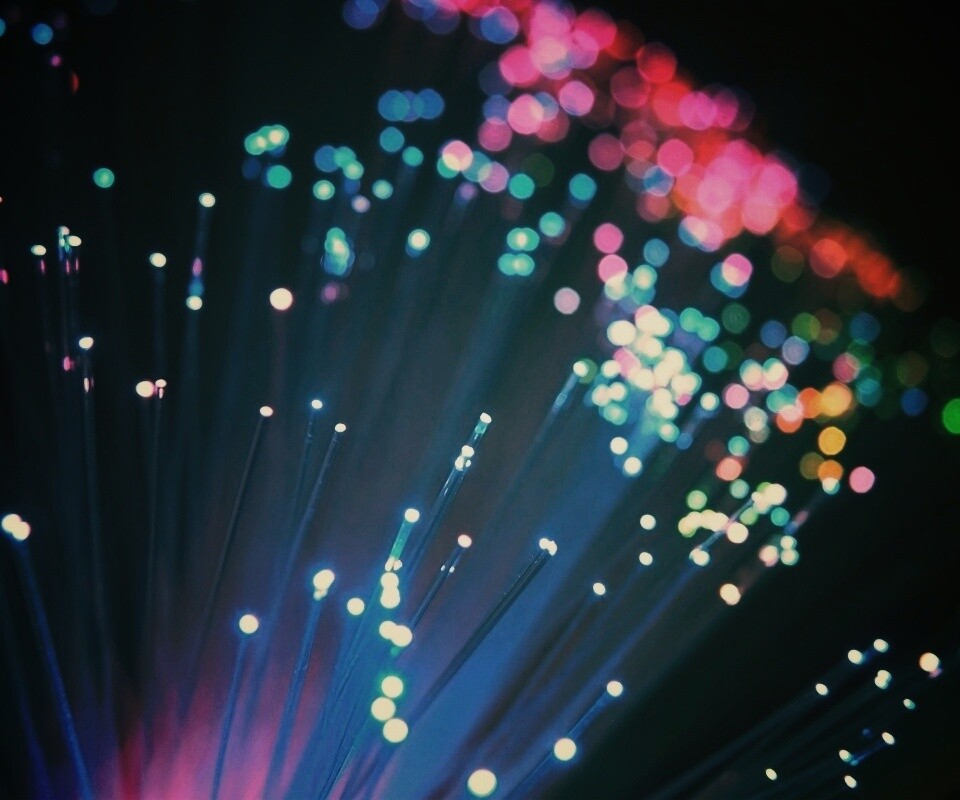 Огоньки на оптоволокне обои