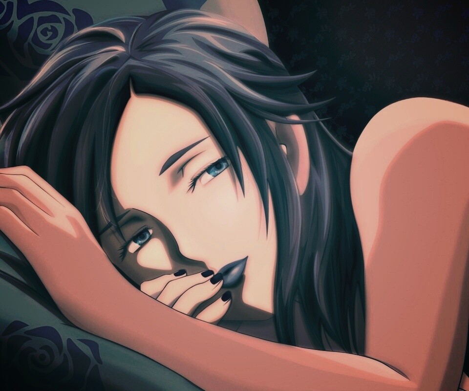 Голубая девушка обои