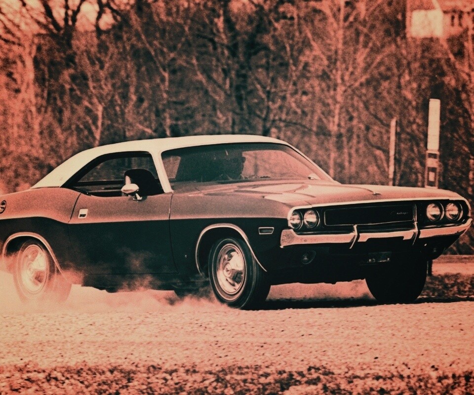 Черно-белое фото Dodge обои