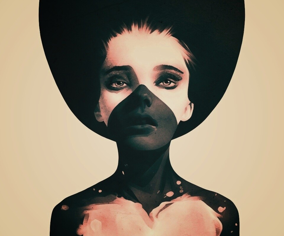 Черно-белый бодиарт обои