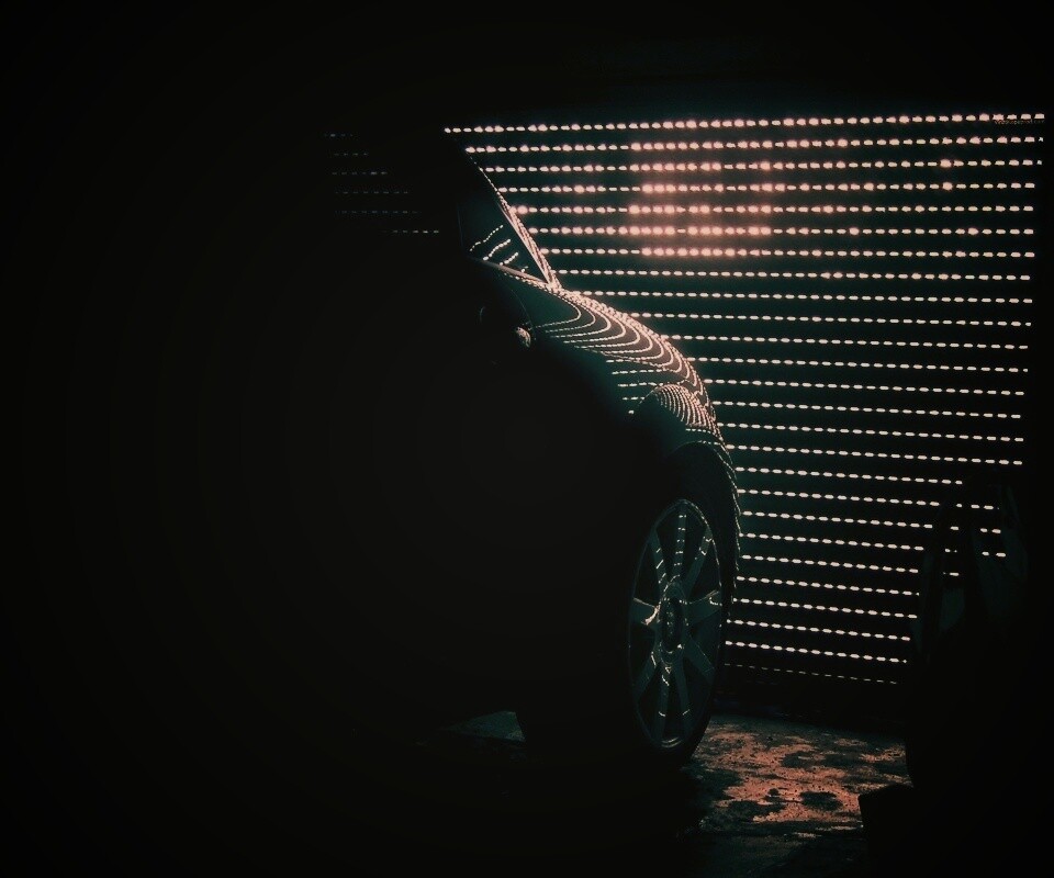 Машина в закрытом гараже обои