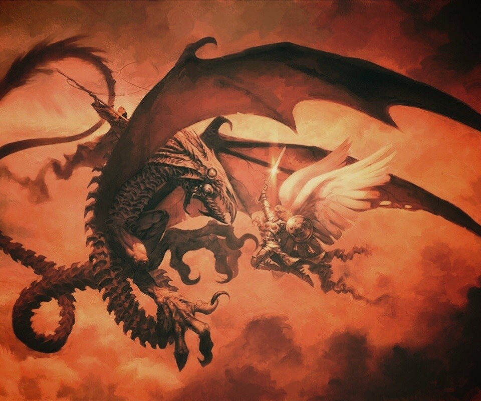 Ангел против дракона обои